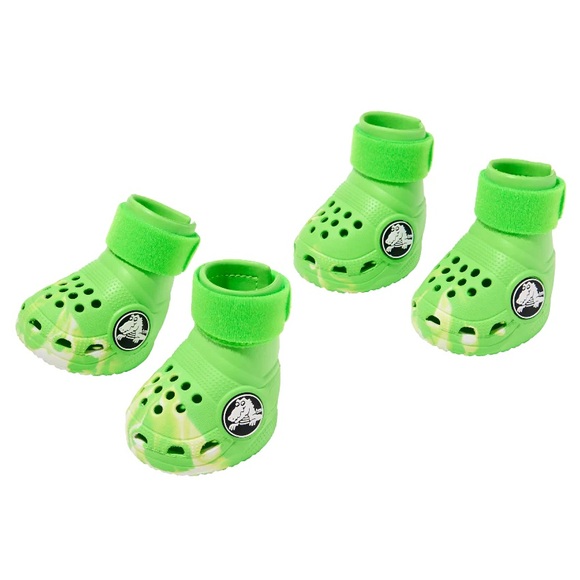 NEW Crocs Pet Boots Green Slime (Croctober) Neon Pet Animal Bark Box - Picture 1 of 12